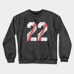 Vintage #22 Baseball Laces Baseball Mom Jersey Love Baseball T-shirt Crewneck Sweatshirt